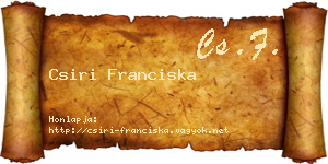 Csiri Franciska névjegykártya
